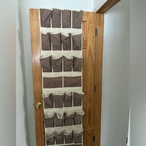 Source Unknown Brown and Cream Door Shoe Organizer